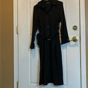 INC International Concepts. Women's Belted Shirtdress. Size: M   Color: Black